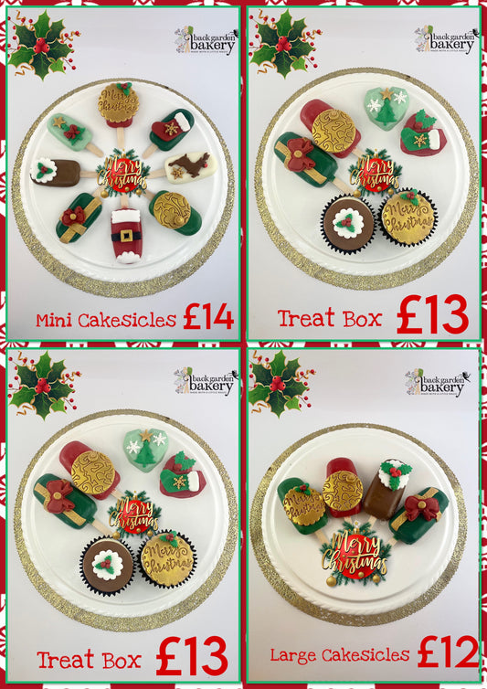 Christmas Cakesicles and Cupcake Boxes